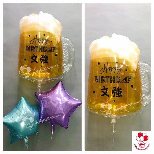 生日啤酒杯氣球束