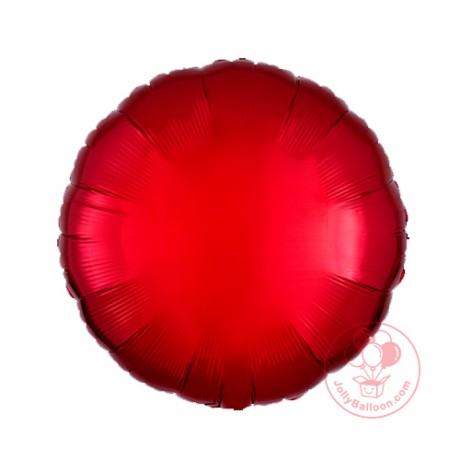 18" 圓形淨色  (紅色)