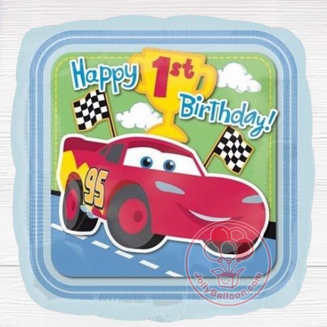 18" Cars 1st Birthday Champ Metallic Balloon